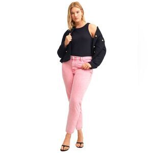 Mango size 20 plus size pink jeans. 100% cotton. Mom-fit. High waist. Ankle